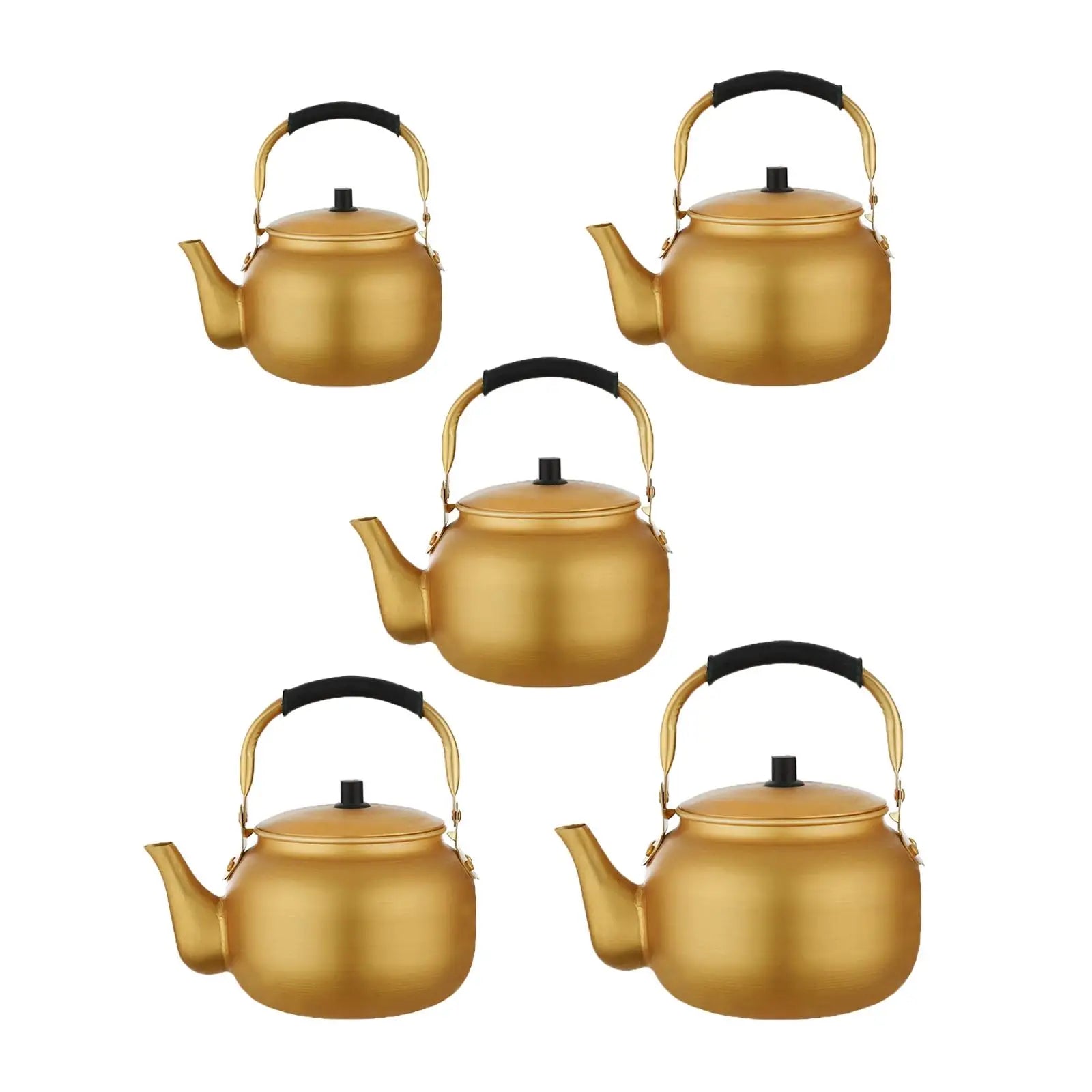 “3L gold aluminum kettle for camping and hiking”