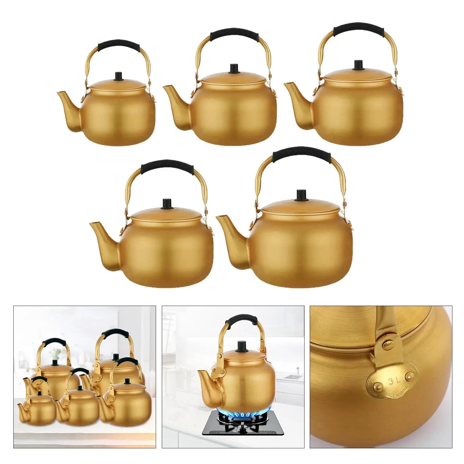 2L portable aluminum teapot for outdoor gas stove”