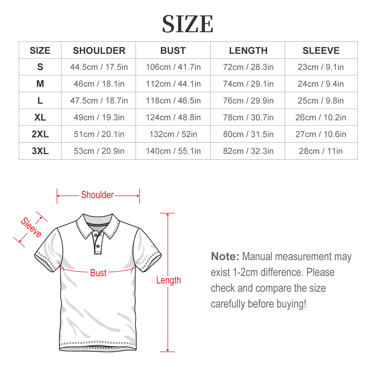 Size chart - Natna Shop