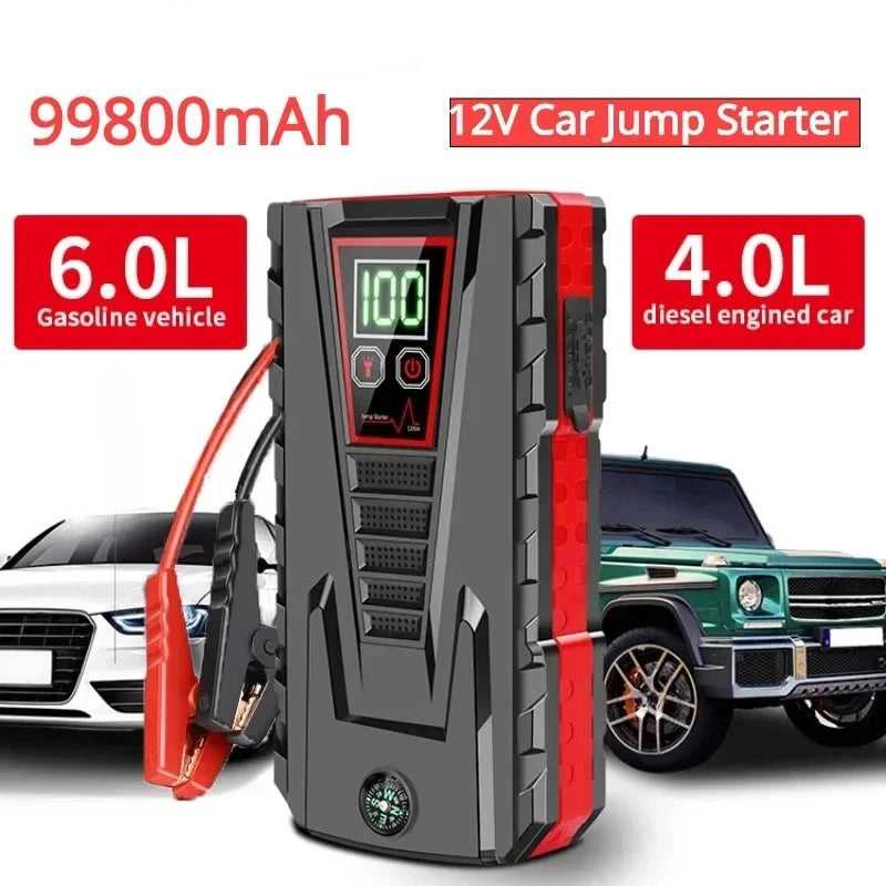5000A portable car jump starter for gasoline (Benzin) and diesel vehicles - compact emergency battery booster with EU fast shipping