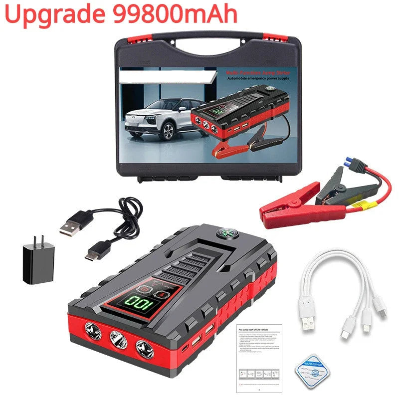 emergency car kit, 12v battery booster, portable jumper cables, Benzin Diesel starter, USB charging,light , EU certified, fast shipping