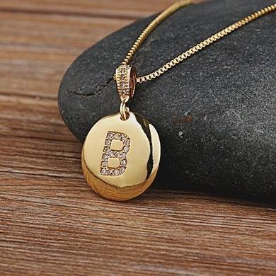 Unisex Letter Necklace Gold - Natna Shop