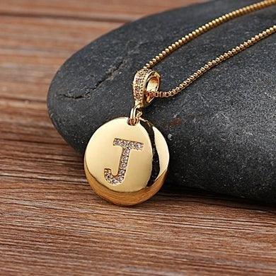 Unisex Letter Necklace Gold - Natna Shop