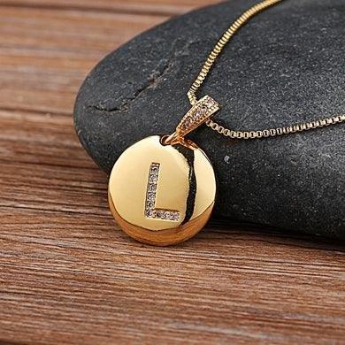 Unisex Letter Necklace Gold - Natna Shop