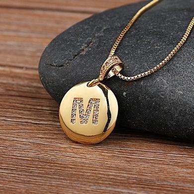 Unisex Letter Necklace Gold - Natna Shop