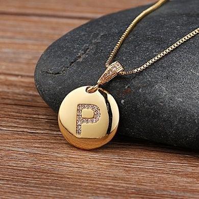 Unisex Letter Necklace Gold - Natna Shop