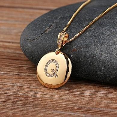 Unisex Letter Necklace Gold - Natna Shop