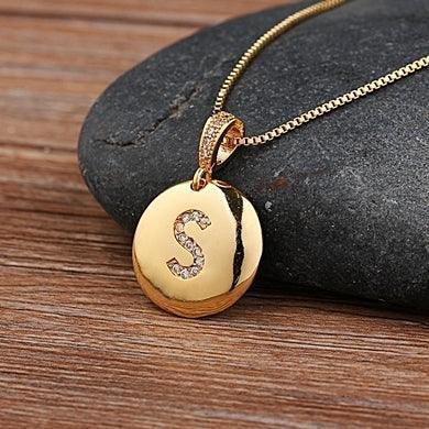 Unisex Letter Necklace Gold - Natna Shop