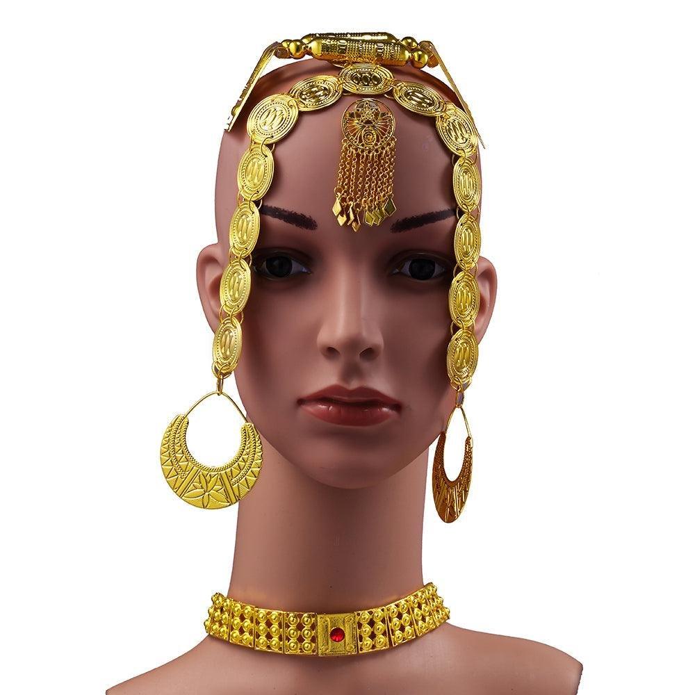 ሰርጎ ቢሌን Sergo Bilen Full Set Earring Neck Hair accessories gold plated jewellery eritrean ethiopian natnashop - Natna Shop