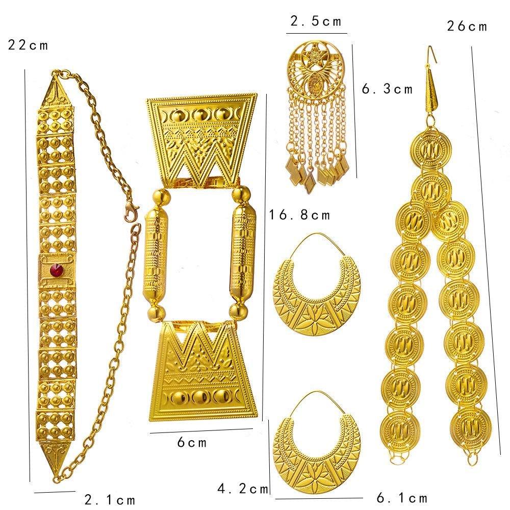 ሰርጎ ቢሌን Sergo Bilen Full Set Earring Neck Hair accessories gold plated jewellery eritrean ethiopian natnashop - Natna Shop