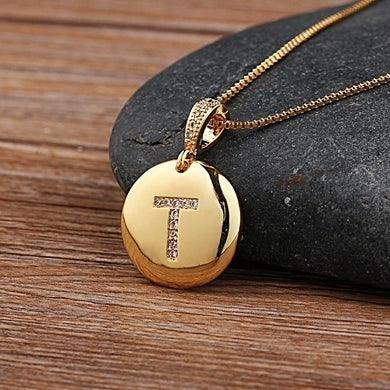 Unisex Letter Necklace Gold - Natna Shop