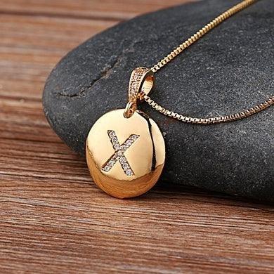 Unisex Letter Necklace Gold - Natna Shop