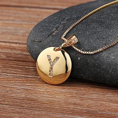 Unisex Letter Necklace Gold - Natna Shop