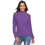 Women's High Neck Sweater Black White Pink Green Purple Blue