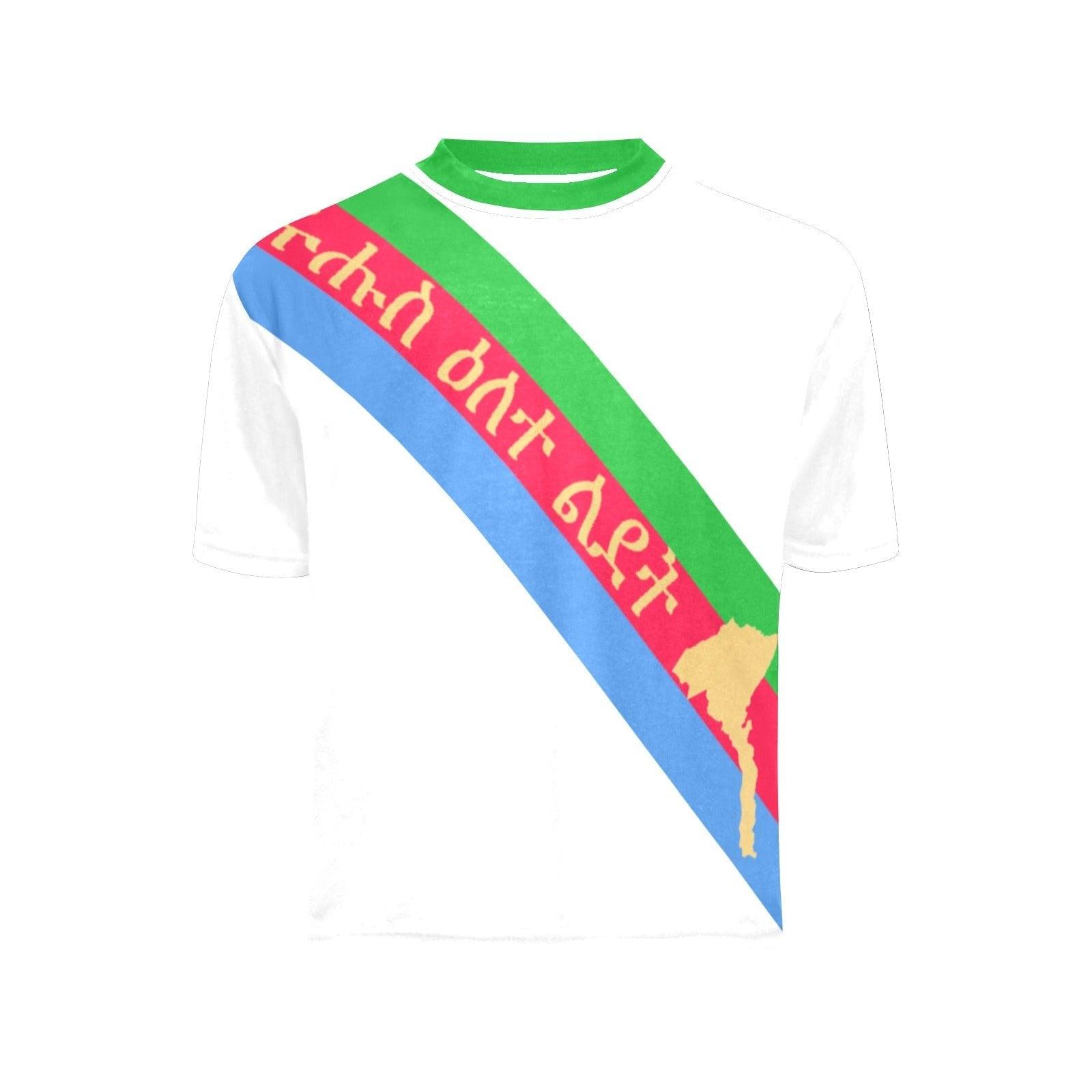 Miiss Eritrea White T-Shirt Green Neck band polyester - Natna Shop