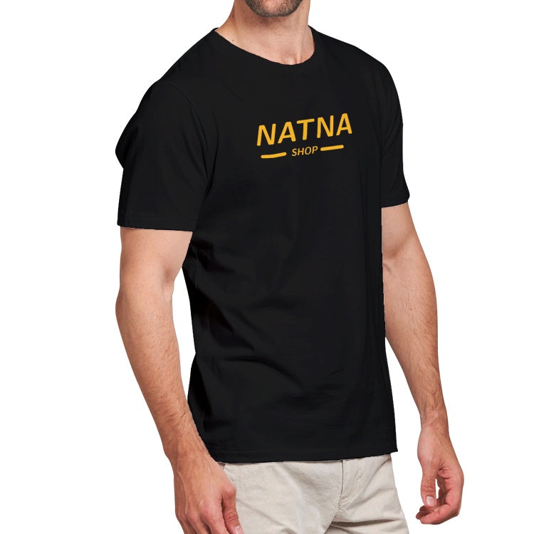 Herren T-Shirt aus schwerer Baumwolle Natna Shop Marke Schwarz