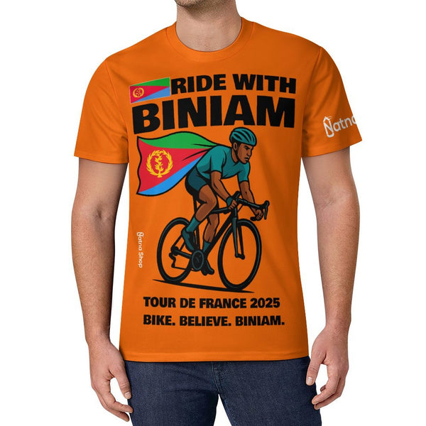 Biniam Girmay Blue Green Orange Men's Ice Silk All Print T-Shirt
