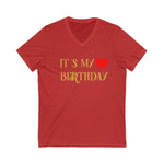 Adult It is my Birthday Unisex Jersey Short Sleeve V-Neck Tee t-shirt - Natna Shop