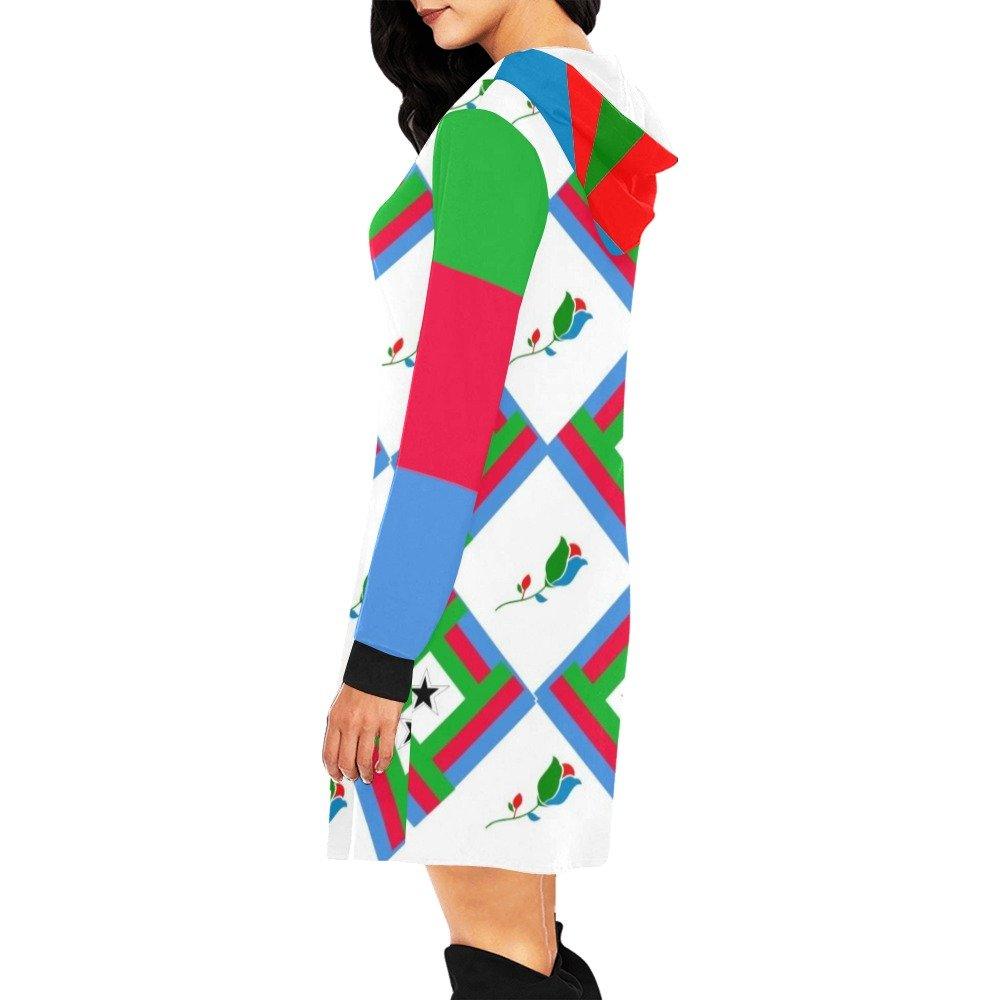 Eritrean Flower Flag Hoodie Dress - Natna Shop