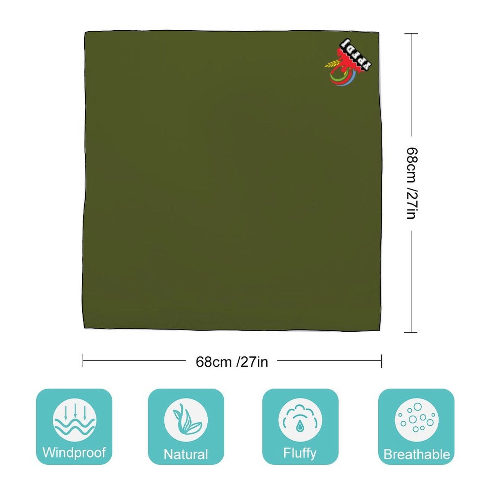 YPFDJ silk scarves Army Green Custom Scarf - Natna Shop