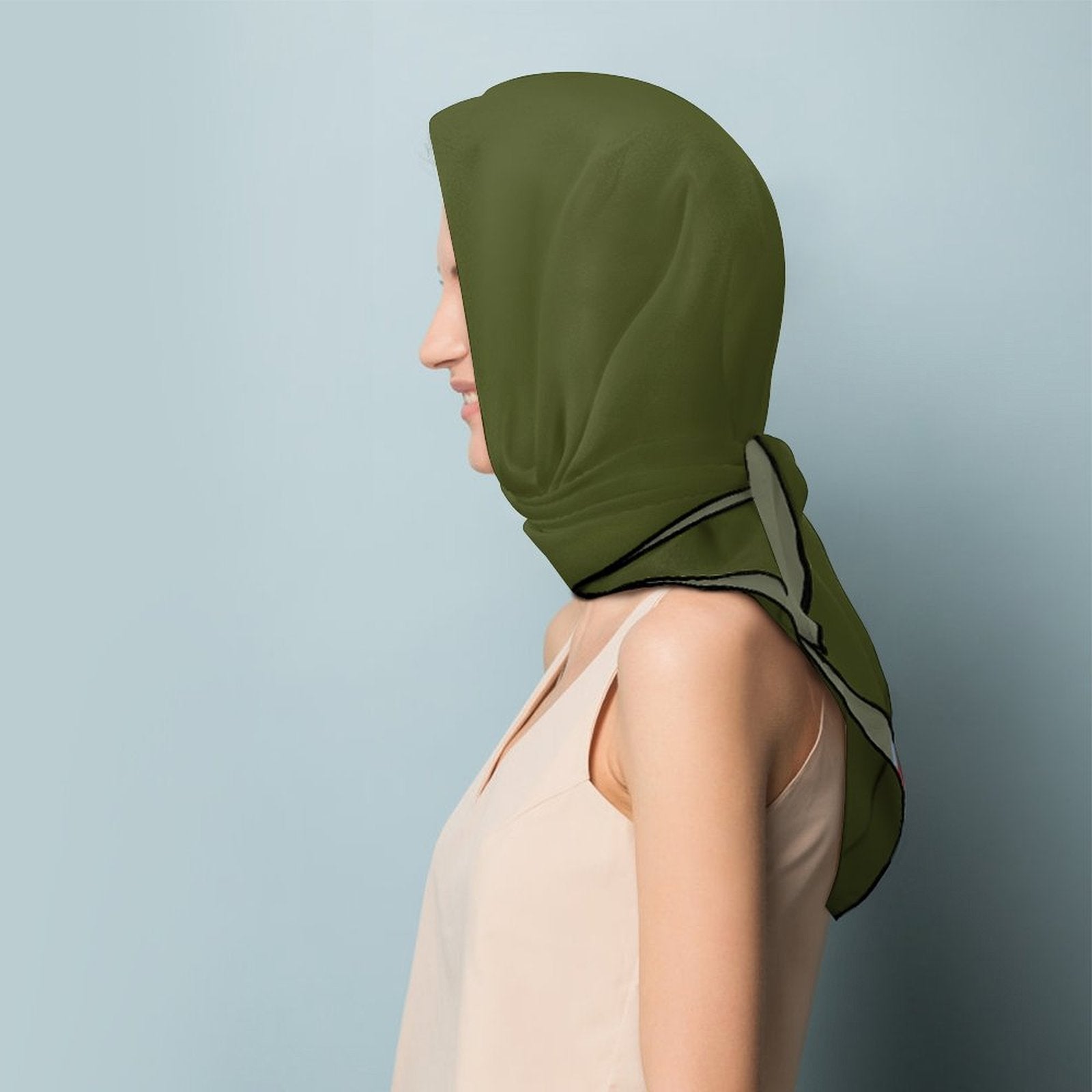 YPFDJ silk scarves Army Green Custom Scarf - Natna Shop