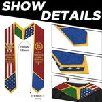 Eritrea USA graduation stole size 72 inches by 5.9 inches