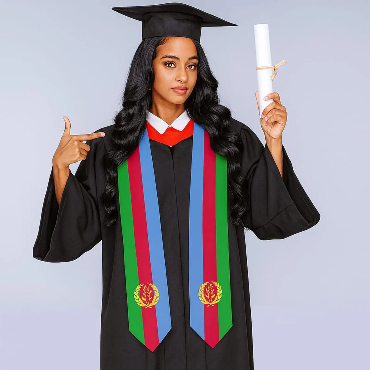 Eritrean Flag Graduation Stole - Natna Shop