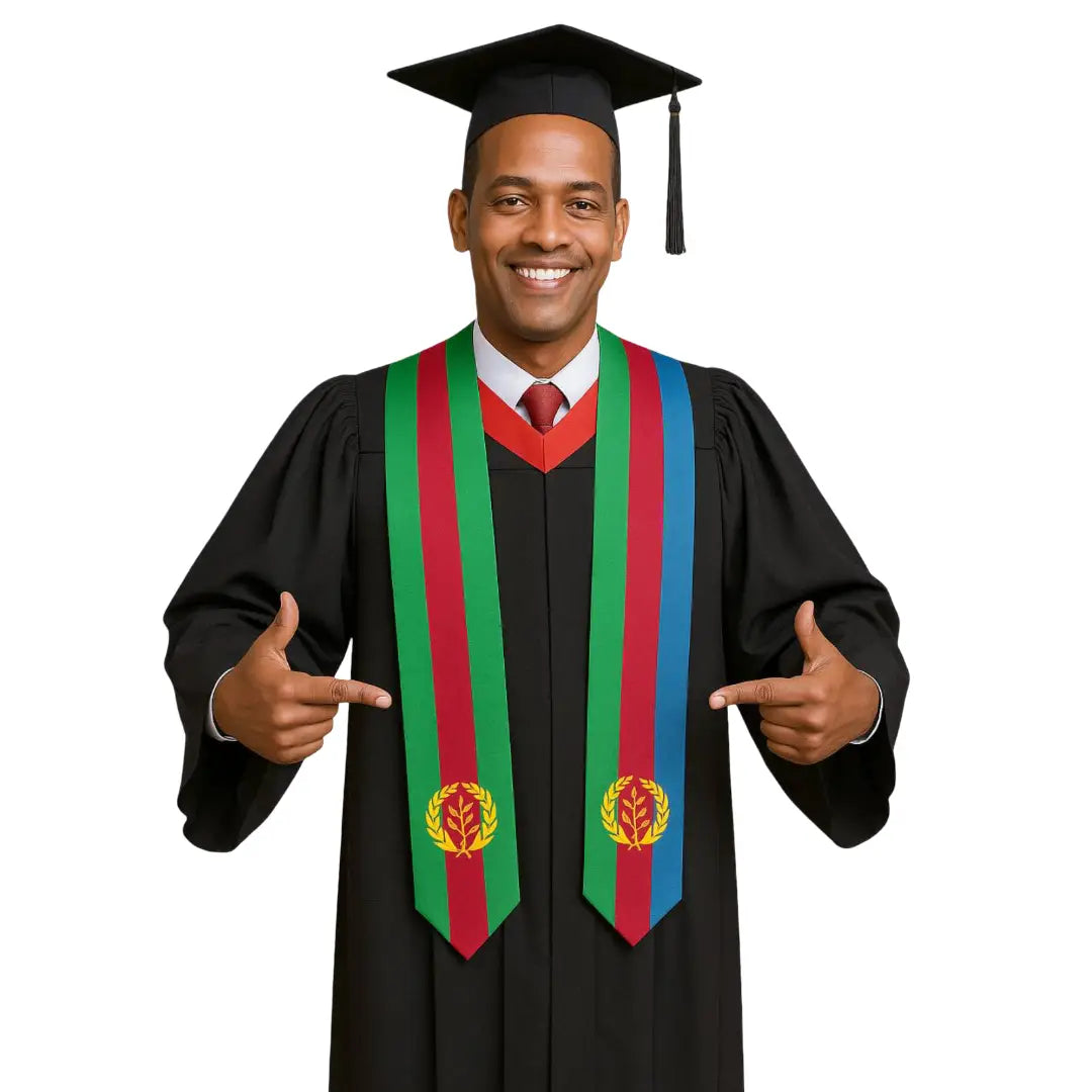 Eritrean Flag Graduation Stole - Natna Shop