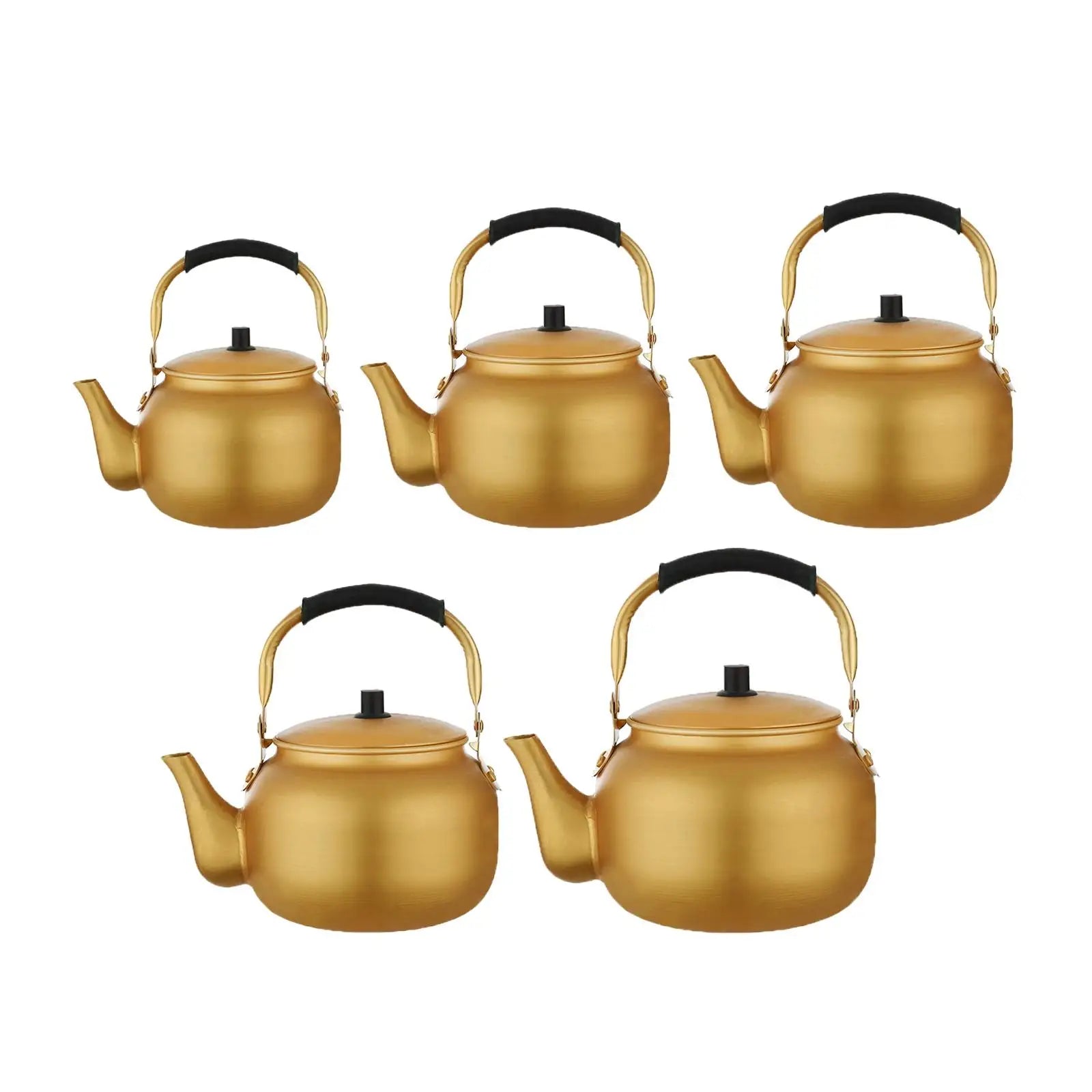 0.75L lightweight aluminum camping kettle with anti-scald handle