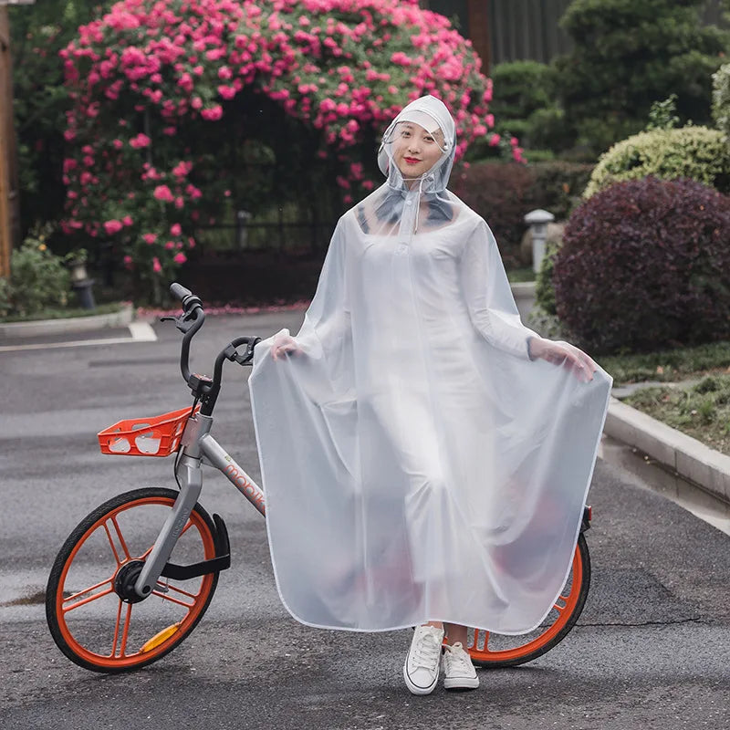3XL Wasserdichter Fahrrad Motorrad Regenponcho – Klar Transparenter Regenmantel für Outdoor-Radfahren