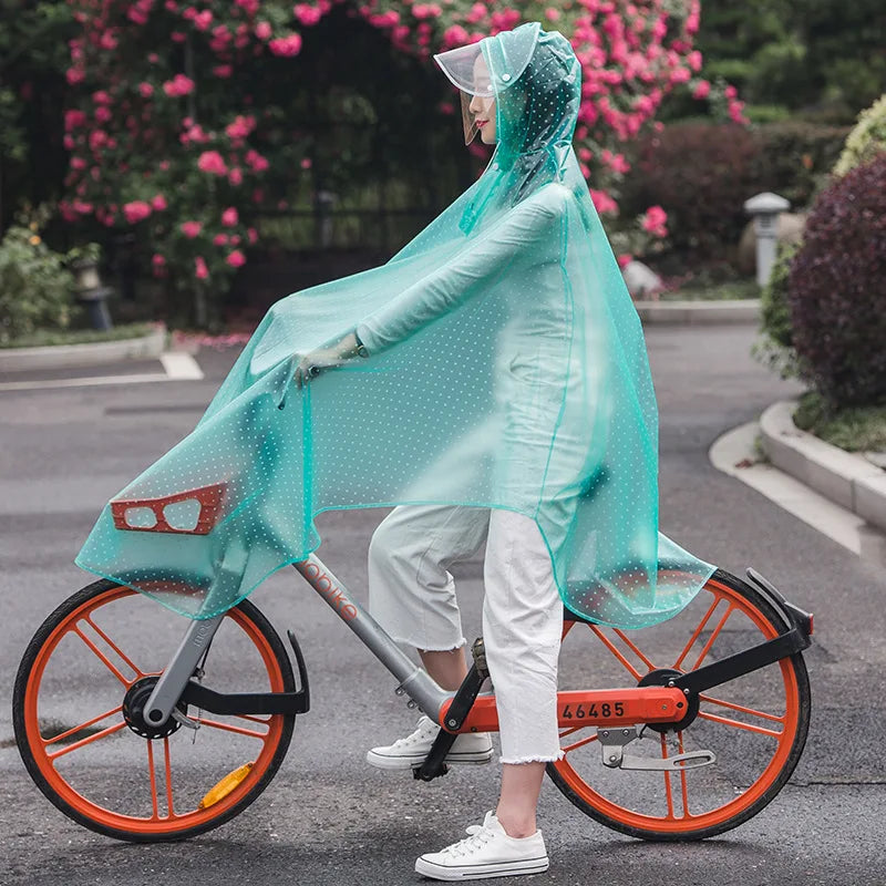 3XL Wasserdichter Fahrrad Motorrad Regenponcho – Klar Transparenter Regenmantel für Outdoor-Radfahren
