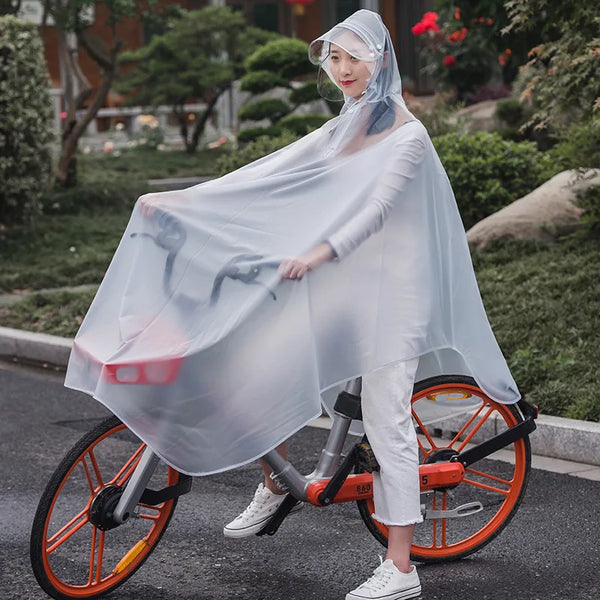 3XL Waterproof Bicycle Motorcycle Rain Poncho - Clear Transparent Raincoat for Outdoor Cycling
