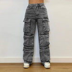 Glitzernde High-Waist-Rhinestone-Jeans für Damen