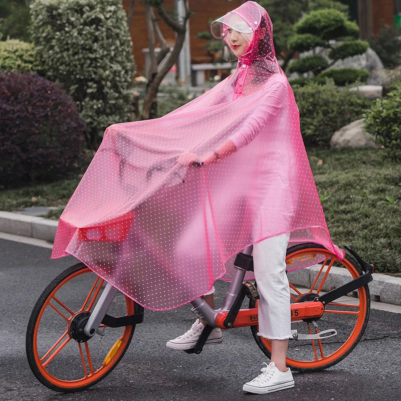 3XL Wasserdichter Fahrrad Motorrad Regenponcho – Klar Transparenter Regenmantel für Outdoor-Radfahren