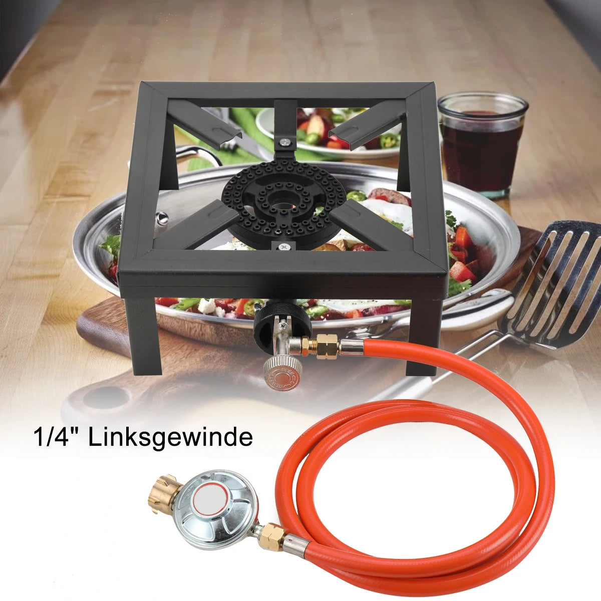 “Propane Gas Stove with Hose and 50 mbar Regulator
