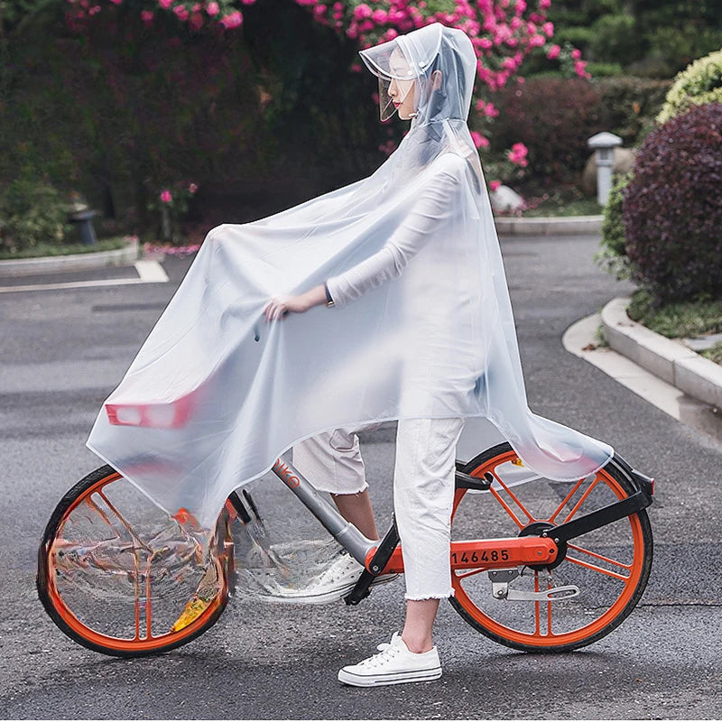 3XL Wasserdichter Fahrrad Motorrad Regenponcho – Klar Transparenter Regenmantel für Outdoor-Radfahren