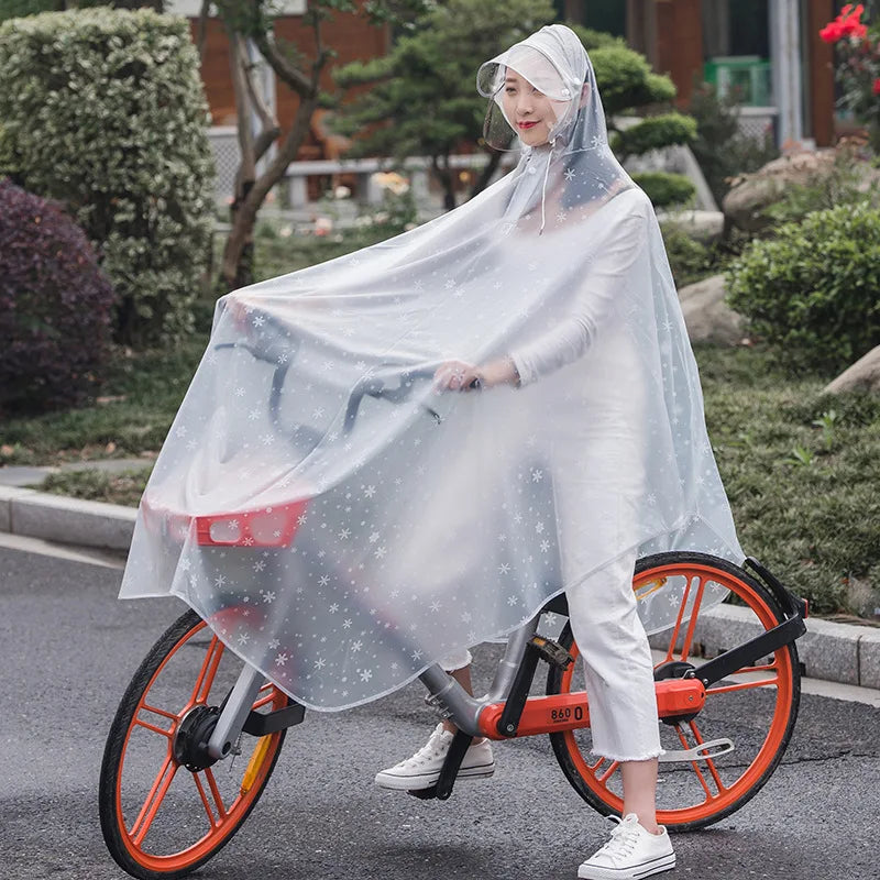 3XL Wasserdichter Fahrrad Motorrad Regenponcho – Klar Transparenter Regenmantel für Outdoor-Radfahren