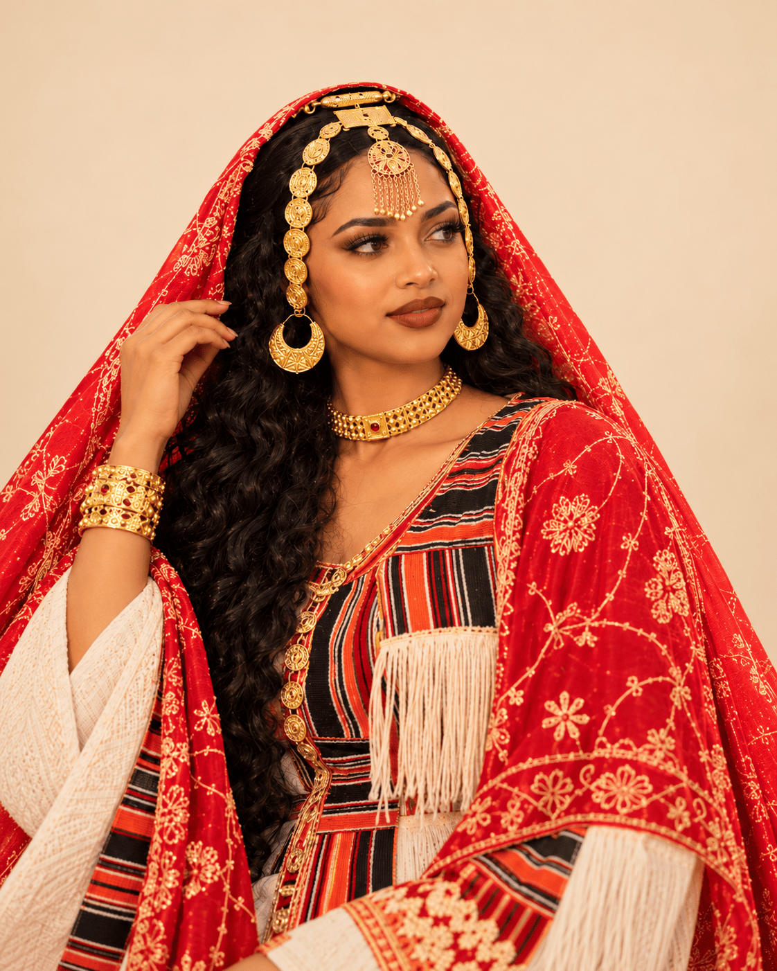 ሰርጎ ቢሌን Sergo Bilen Kompletter Damenschmuck für die Braut – 5-teiliges klassisches Kupferlegierungs-Set (Gold/Silber)