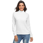 Women's High Neck Sweater Black White Pink Green Purple Blue