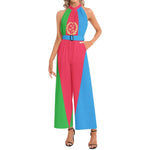 Halter Neck Buckle Belted Jumpsuit - Natna Shop