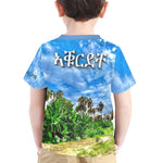 Agordeche Agordat eritreisch Original Kinder-T-Shirt für kleine Jungen mit Allover-Print und Rundhalsausschnitt (Modell T40-2)