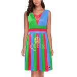Miss Eritrea flag women Dress queen Chryseis Sleeveless Pleated Dress(Model D07) - Natna Shop
