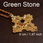 Ethiopian Coin Cross Pendant Necklaces For Women Gold Color Jewelry Eretrian Crosses African Ethnic Ornaments - Natna Shop