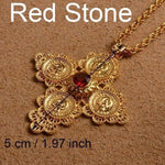 Ethiopian Coin Cross Pendant Necklaces For Women Gold Color Jewelry Eretrian Crosses African Ethnic Ornaments - Natna Shop