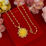 Flower Gold Color Necklace - Natna Shop