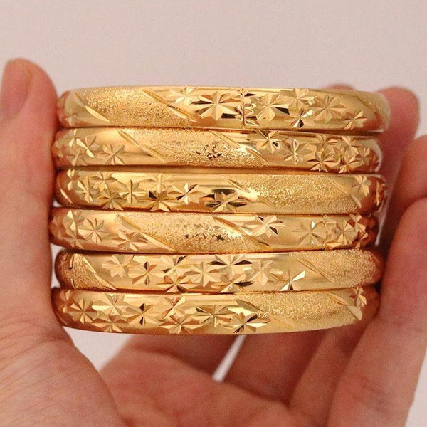 Women‘s Gold Plated Bracelets 6pcs