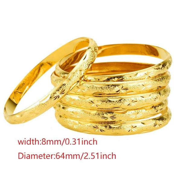 Dubai Gold Plated Bracelets 6pcs