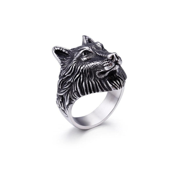 Black Gold Wolf Ring
