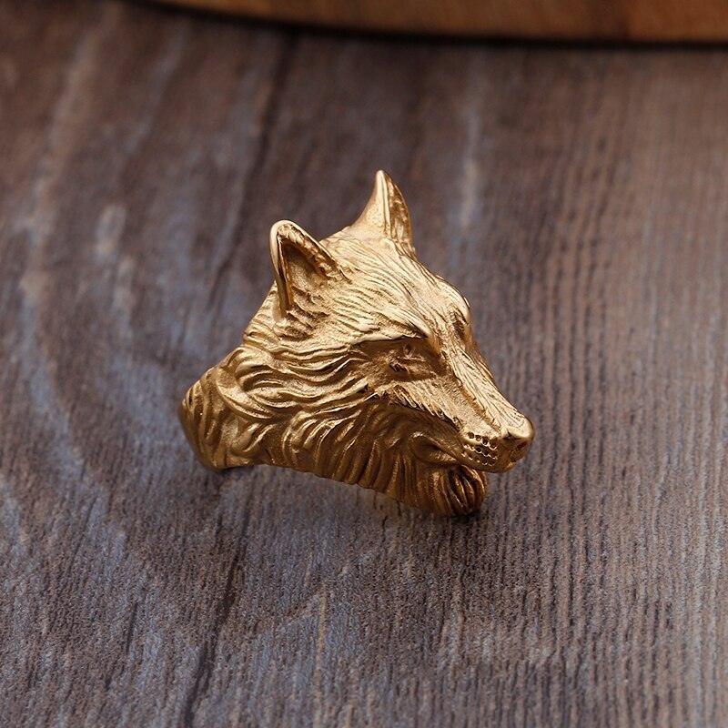 Black Gold Wolf Ring - Natna Shop