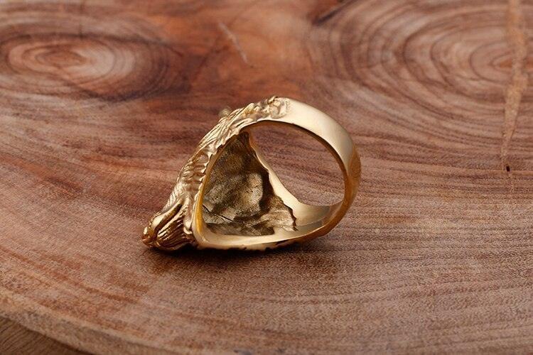 Black Gold Wolf Ring - Natna Shop